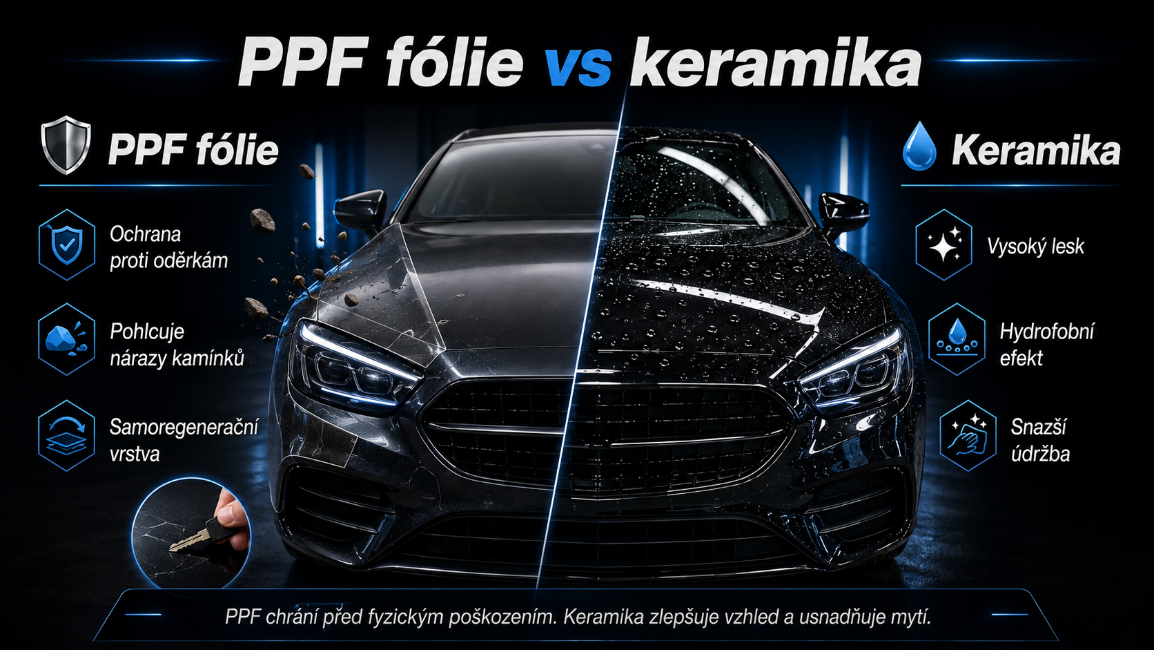 PPF fólie vs. keramická ochrana: co je lepší na ochranu laku?